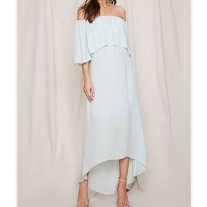 Pretty by Rory Flounce Midi strapless Dress
